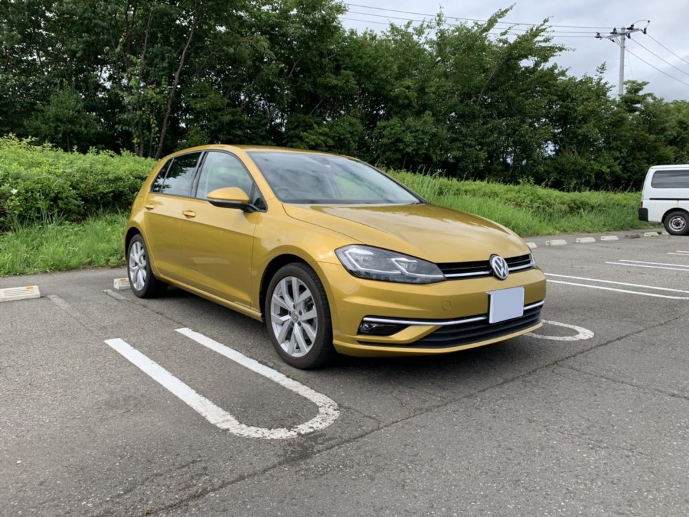 今回の納車は○○県、自信のゴルフの納車です。